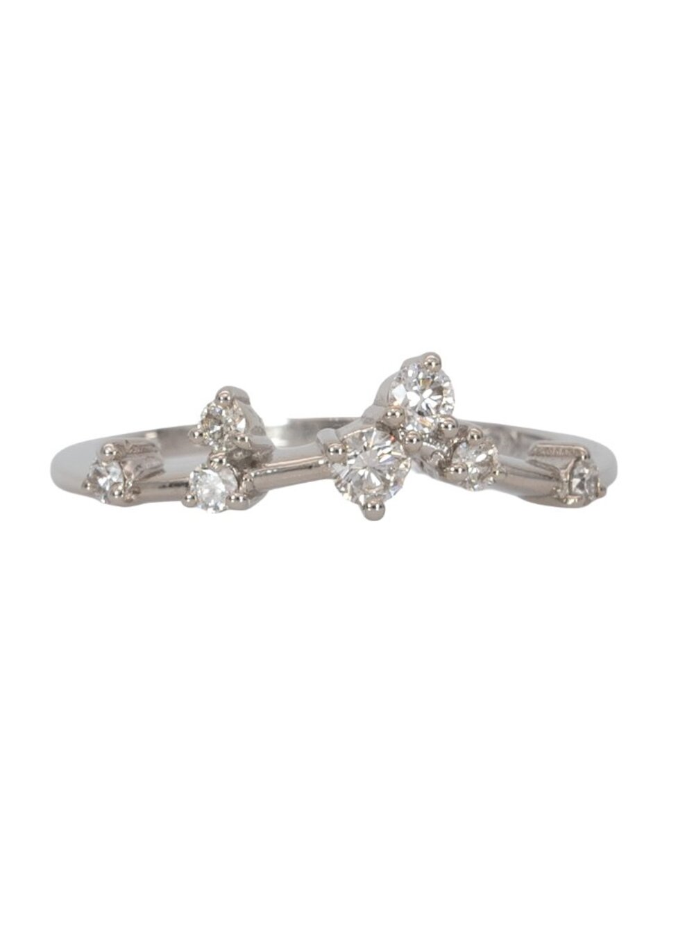 Natural Diamond Band Ring in Solid 14K White Gold